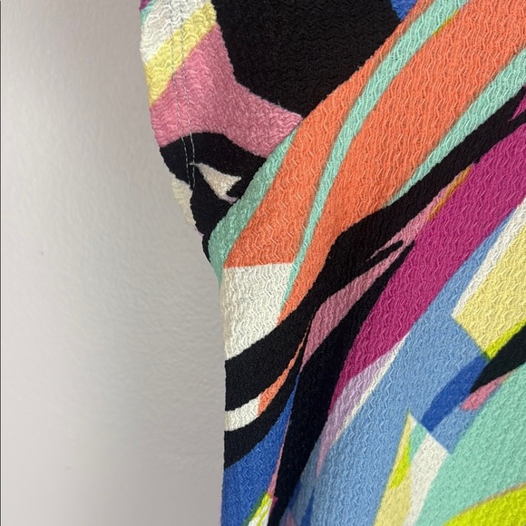 Pure Essence Urbanology Inc. Puff Sleeve Multicoloured Graphic Blouse Size Large - Picture 7 of 12